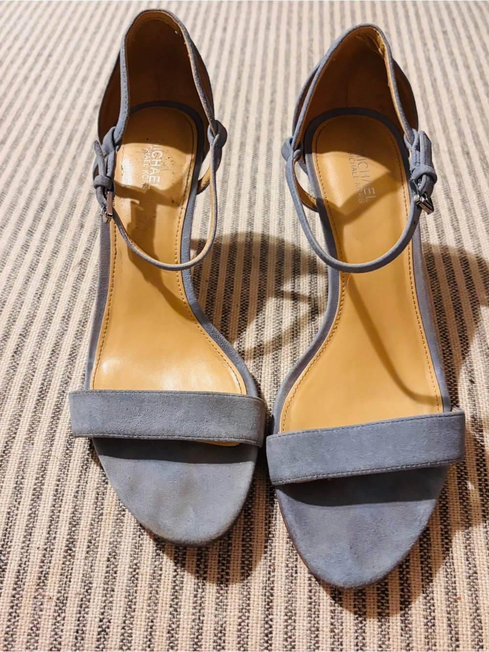 Michael Kors Light Blue Suede Ankle-Strap Heels